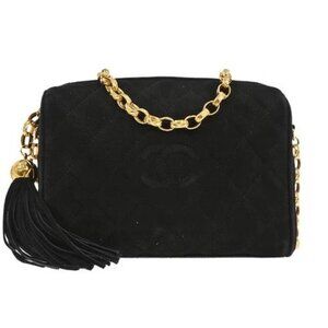 Chanel Black Suede Camera Bag Mini 135938